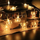 cheap USB String Lights-LED Butterfly Fairy String Lights 1.5M-10LEDs 3M-20LEDs 6M-40LEDs Battery or USB Powered Christmas Lights Wedding Party Garden Home Holiday Decoration