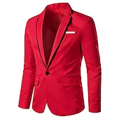 ieftine Sacouri clasice pentru bărbați-Bărbați Jachetă Blazer Respirabil Nuntă Afaceri Ținuta de cocktail Un singur rând, un nasture În V Afacere Elegant Sacou Îmbrăcăminte exterioară Imprimeu Buzunar Negru Alb Galben