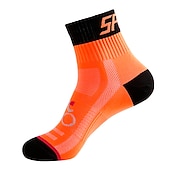 cheap Cycling Clothing Accessories-Compression Socks Athletic Sports Socks Crew Socks Cycling Socks Men's Football / Soccer Cycling / Bike Breathable Wearable 1 Pair Winter Solid Color Chinlon Black White Orange M L XL
