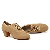 baratos Sapatos de Aulas de Dança-Mulheres Sapatos de Dança Latina Praticar tênis de dança para treinar Treino Espetáculo Sandálias com cadarço Sandálias com tiras Oxford Parte inferior de dois pontos Salto Grosso Dedo Fechado Adulto