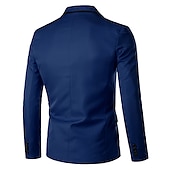 ieftine Sacouri clasice pentru bărbați-Bărbați Jachetă Blazer Respirabil Nuntă Afaceri Ținuta de cocktail Un singur rând, un nasture În V Afacere Elegant Sacou Îmbrăcăminte exterioară Imprimeu Buzunar Negru Alb Galben