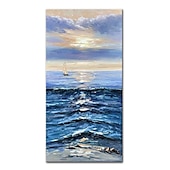 abordables Peintures paysages-Mintura main bateau paysage peintures à l&#039;huile sur toile mur art décoration moderne abstrait image pour la décoration intérieure roulé sans cadre non étiré peinture