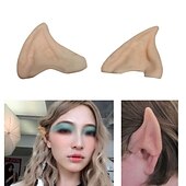 cheap Halloween Mask &amp; Props-Halloween Elf Half Ears High Quality Latex Fairy Elf Ears Cosplay Accessories Creative Party Props Decoration Supplies