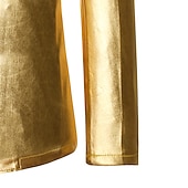 Χαμηλού Κόστους Ενδύματα-Ντίσκο Δεκαετία '80 Παντελόνια Κοστούμια &amp; Σακάκια Lapel Collar Blazer Λαμπερό Μεταλλικό Συμπαγές Χρώμα Απορρίπτω Φανταχτερή Φόρεμα Ανδρικά Αποκριάτικη Στολή Χριστούγεννα Απόκριες Μασκάρεμα