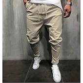 preiswerte Freizeithosen-Herren Jogginghose Jogger Hose Hosen Abgeschnittene Hose Freizeithose Kordelzug Elastische Taille Feste Farbe Komfort Schnelltrocknend Täglich Strassenmode Modisch Brautkleider schlicht Lockere