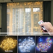 cheap USB String Lights-LED Window Curtain String Lights 3x3m Wedding Decoration 300 LEDs with 8 Lighting Modes Christmas Fairy Lights Home Décor Lights for Wedding Bedroom Party Garden Patio