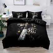 economico Set copripiumino-2 pz/3 pz biancheria da letto 3d copripiumino con stampa teschio set di biancheria da letto copripiumino con 1 copripiumino o copripiumino con stampa stampata ， 2 federe per matrimoniale/regina/re