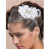 ieftine Casca de Nunta-voaluri pentru fard de obraz / fascinatoare de nunta / accesorii pentru cap cu flori 1 buc ocazie speciala / petrecere / seara / petrecere / caciula de cocktail
