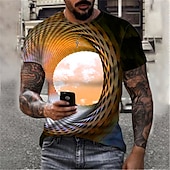 tanie Koszulki 3D-Męskie Wzór 3D Chmury Podkoszulek Krótki rękaw Podkoszulek Druk 3D Okrągły dekolt Koszula Sport Moda Designerskie Na zewnątrz Urlop Ulica Czarny Żółty Niebieski Lato Odzież S M L XL XXL XXXL 4XL