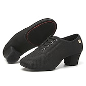 baratos Sapatos de Aulas de Dança-Mulheres Sapatos de Dança Latina Praticar tênis de dança para treinar Treino Espetáculo Sandálias com cadarço Sandálias com tiras Oxford Parte inferior de dois pontos Salto Grosso Dedo Fechado Adulto