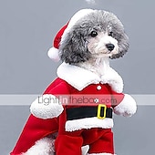 abordables regalos de navidad para mascotas-Perros Cabeza y Cuello Animales Pequeños de Pelo Mono Otros Disfraz de Navidad Ropa para Perro Ropa para cachorros Trajes De Perro Santa Transfiguración Disfraz N / A para perro niña y niño Tela de