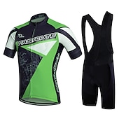 preiswerte Herrenbekleidungs-Sets-21Grams Herren Radtrikot mit Radhose kurz Trägern fahrradbekleidung set Kurzarm MTB Mountain Rennrad Weiß Grün Gelb Modisch Übergröße Fahhrad Sportkleidung 3D-Pad Atmungsaktiv Rasche Trocknung Tasche