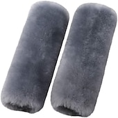 cheap Car Seat Covers-2 Pack Imitation Sheepskin Seat Belt Pads, Soft Shoulder and Neck Cushion, Imitation Wool, Car Interior Accessory