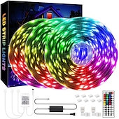 ieftine Telecomandă-98.4ft 30m smd5050 LED bandă rgb schimbarea culorii pentru living decor petrecere dormitor bucătărie bricolaj decorare acasă 8 moduri de iluminare suport adeziv