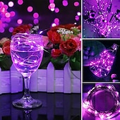 voordelige Batterij String Lights-elegante bruiloft receptie feest 10-packs led-lichtsnoeren 1m 10leds zilveren koperdraad licht voor bruiloft slaapkamer decoratie feest vakantie cadeau