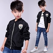cheap Boy&#039;s Baseball Jackets-Kid Boy Spring Jackets Coat Army Green Bomber Jacket Windbreaker Autumn Jacket Patchwork Kids Children Jacket