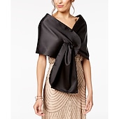 cheap Shawls-Shawls Women&#039;s Wrap Bolero Shrug Vintage Classy Elegant Sleeveless Satin Wedding Guest Wraps With Pure Color For Formal Spring &amp;  Fall dress to impress 2025