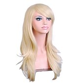 abordables Perruques de fête-Perruque synthétique vagues de corps perruque asymétrique longue blond clair rouge pastèque brun rose vert cheveux synthétiques de 27 pouces perruques Halloween rouge brun pour femmes