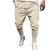 preiswerte Freizeithosen-Herren Jogginghose Jogger Hose Hosen Abgeschnittene Hose Freizeithose Kordelzug Elastische Taille Feste Farbe Komfort Schnelltrocknend Täglich Strassenmode Modisch Brautkleider schlicht Lockere
