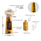 cheap Battery String Lights-5pcs String Led Wine Bottle with Cork 2M 20 LEDs Bottle Lights Battery Cork for Party Wedding Christmas Halloween Bar Decor