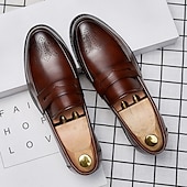 billige Formell-herrekjole penny loafers &amp; slip-ons pluss størrelse vintage business casual fest &amp; kveld loafers svart brun høst vinter