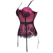 cheap Corset-Rococo Punk &amp; Gothic Medieval Overbust Corset Lingerie Bustier 6 Plastic Bones Women&#039;s Carnival of Venice Adults&#039; Corset
