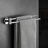 cheap Towel Bars-Towel Bar Foldable Bathroom Shelf Multilayer Contemporary Brass and Zinc Alloy Bathroom 2 Rods Wall Mounted