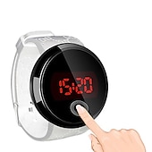 abordables Relojes digitales-Relojes digitales LED para hombres moda relojes con pantalla táctil relojes deportivos para hombres banda de silicona reloj electrónico digital de aleación de silicona
