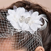 ieftine Casca de Nunta-voaluri pentru fard de obraz / fascinatoare de nunta / accesorii pentru cap cu flori 1 buc ocazie speciala / petrecere / seara / petrecere / caciula de cocktail