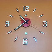 abordables 123496-Lumineux bricolage horloge maison simplicité silencieux mode horloge murale salon créatif stickers muraux chambre horloge murale
