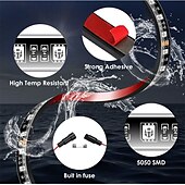 billiga Fordon-waza bil underglödsljus exteriörsats 4st underrede led strip lights 8 färger ljudaktiv funktion och trådlös fjärrkontroll med 6ft förlängningskabel buntband ip68