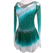 voordelige Schaatsjurken-Kunstschaatsjurk Dames Voor meisjes Schaatsen Jurken Outfits Zwart Geel Roze Open achterkant Spandex Hoge Elasticiteit Opleiding Wedstrijd Kunstschaatskleding Kristal / Bergkristal Lange mouw