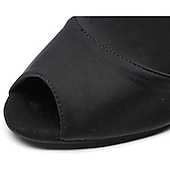 cheap Dance Boots-Women&#039;s Black Peep-Toe Dance Booties with Stiletto Heels - Elegant Performance Footwear for Ballroom and Latin Dance