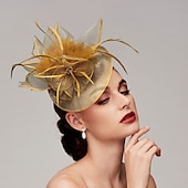 economico Fascinator-Fascinatori in Rete di Piume Cappelli Kentucky Copricapo con Cappello di Piume Fiore 1 PC Matrimonio Corsa di Cavalli Giornata Delle Donne Melbourne Cup Copricapo per impressionare Abito da corsa