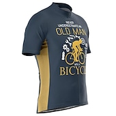 cheap Men&#039;s Clothing Sets-Men&#039;s Cycling Jersey with Bib Shorts Short Sleeve Mountain Bike MTB Road Bike Cycling Dark Navy Blue Gear Bike Clothing Suit 3D Pad Breathable Quick Dry Back Pocket Polyester Spandex Sports Letter