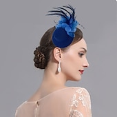 baratos Chapéus e Fascinators-Fascinators Flores Chapéus Tulle Pluma Chapéu Pillbox Casamento Ocasião Especial Festa  Noite Chá Corrida de Cavalos Com Floral Acessórios de Cabeça vestido para impressionar Dia de Corrida Vestido