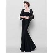 billiga mammas wraps-Sjalar Kvinno Wrap Bolero Skaka Kappor  Jackor Elegant Solskydd 3/4 Lång Ärm Chiffon Bröllops Gäst Wraps Med Ren Färg För Bröllop Vår klä dig för att imponera