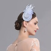 baratos Chapéus e Fascinators-Fascinators Flores Chapéus Tulle Pluma Chapéu Pillbox Casamento Ocasião Especial Festa  Noite Chá Corrida de Cavalos Com Floral Acessórios de Cabeça vestido para impressionar Dia de Corrida Vestido