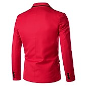 ieftine Sacouri clasice pentru bărbați-Bărbați Jachetă Blazer Respirabil Nuntă Afaceri Ținuta de cocktail Un singur rând, un nasture În V Afacere Elegant Sacou Îmbrăcăminte exterioară Imprimeu Buzunar Negru Alb Galben