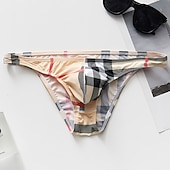 cheap Men&#039;s Briefs Underwear-Men&#039;s 1pack Basic Panties Briefs Basic Print Nylon Plant Low Waist White Army Green