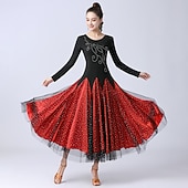 cheap Practice Wear-Ballroom Dance Dress Sequins Women's Performance Daily Wear Long Sleeve Natural Polystyrene Milk Fiber
