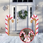 billige Utendørs dekorasjoner-2 stykker oppblåsbar julepynt med sukkerrør slikkeballong god julepynt til hjemmet julepynt utendørs dekor navidad gaver noel