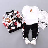 voordelige Sets-Jongens 3D Afdrukken Sweatshirt- en joggingbroekset Jas &amp; Broek Lange mouw Herfst Winter Stoer Casual Street Style Polyester Kinderen 1-5 jaar School Vakantie Straat Normale pasvorm