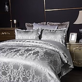 economico Set copripiumino-copripiumino in raso di seta set di biancheria da letto copripiumino con 1 copripiumino o copriletto ， 1 lenzuolo ， 2 federe per matrimoniale / matrimoniale / king (1 federa per doppia / singola)