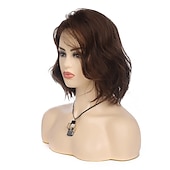 cheap Synthetic Trendy Wigs-Brown Wigs for Women Short Wavy Bob Wig Synthetic Heat Resistant Wigs Party Daily Wigs Christmas Party Wigs