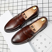 billige Formell-herrekjole penny loafers &amp; slip-ons pluss størrelse vintage business casual fest &amp; kveld loafers svart brun høst vinter