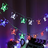 cheap USB String Lights-LED Butterfly Fairy String Lights 1.5M-10LEDs 3M-20LEDs 6M-40LEDs Battery or USB Powered Christmas Lights Wedding Party Garden Home Holiday Decoration