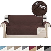 billige Sofa trekk-vattert vendbart sofatrekk, burgunder vanntett slipcover møbelbeskytter, vaskbart sofatrekk med sklisikkert skum og elastiske stropper for barn, hunder, kjæledyr