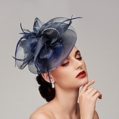 olcso Fascinatorok és kalapok-tollak / háló lenyűgözőek kentucky derby sapka/ fejfedő tollal / sapka / virág 1 db esküvő / valentin nap / valentin fejdísz