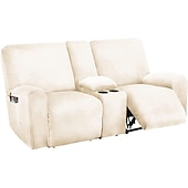 economico Poltrone reclinabili e poltrone wingback-copridivano reclinabile per divano a due posti con copriconsolle centrale, copridivano reclinabile per divano a due posti in velluto bordeaux elasticizzato, copridivano reclinabile per divano a due